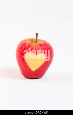 1, agraria, Apple, dettaglio Frutta, salute, cuore, sfondo, pomes, amore, close-up, frutta, qualità svizzera, studio, simbolo Foto Stock