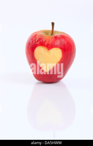 1, agraria, Apple, dettaglio Frutta, salute, cuore, sfondo, pomes, amore, close-up, frutta, qualità, riflessione, Svizzera, re Foto Stock