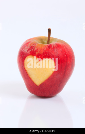 1, agraria, Apple, dettaglio Frutta, salute, cuore, sfondo, pomes, amore, close-up, frutta, qualità, riflessione, Svizzera, re Foto Stock