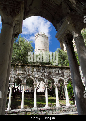 Sant'Andrea chiostro adiacente a Cristoforo Colombo in casa Genova, Italia 3 Foto Stock