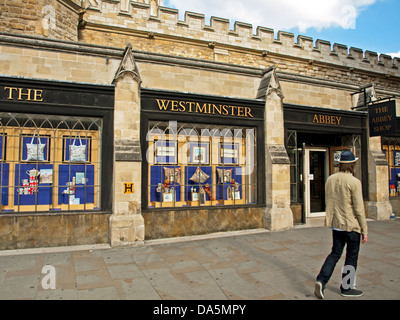 La facciata della Abbazia di Westminster shop, City of Westminster, Londra, Inghilterra, Regno Unito Foto Stock