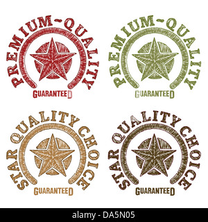 Star sigilli di qualità disegnati a mano Foto Stock