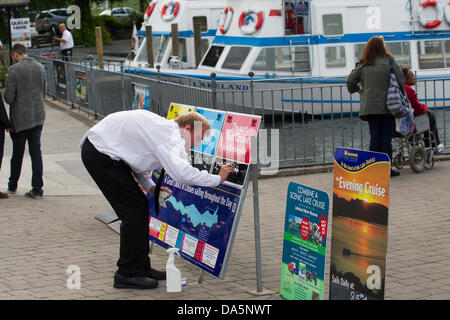 Windermere, Regno Unito. 04 Luglio, 2013. 4 luglio 2013 UK Meteo Bowness on Windermere Cumbria Credito: Shoosmith raccolta/Alamy Live News Foto Stock