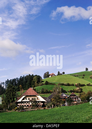 Agriturismo, agriturismo, Blappach, Bärau, Emmental, Brook Hab, casa, casa chalet, corte, cortile, canton Berna Berna, Langnau, Svizzera Foto Stock