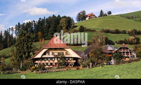 Agriturismo, agriturismo, Bärau, Emmental, Brook Hab, casa, casa chalet, corte, cortile, canton Berna Berna, Langnau, Svizzera, Europa Foto Stock