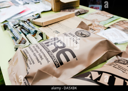 US Army American Soldier Field razioni MRE (pasto, pronto a mangiare) - stufato di manzo Foto Stock