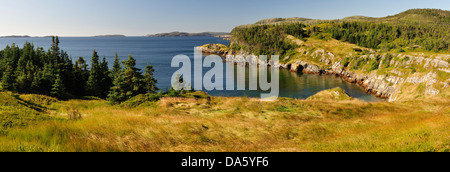 Costa scoscesa, Nuova Bonaventura, Terranova, Canada, mare, rocce, paesaggio Foto Stock