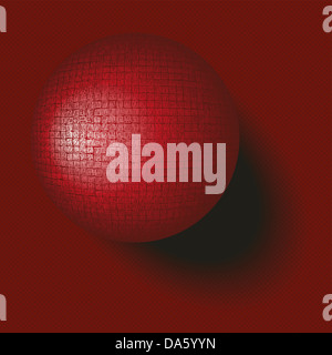 Rosso scuro sfera strutturata sul piano Foto Stock