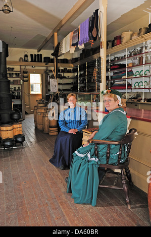 Storia viva, Villaggio, re Landing, Fredericton, New Brunswick, Canada, museo, donne, shop, storico Foto Stock