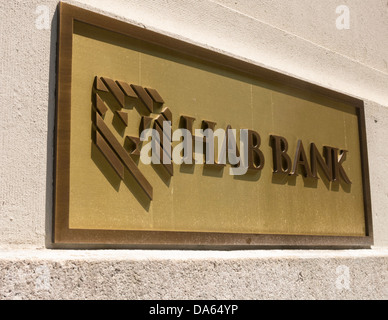 Hab Bank placca, NYC Foto Stock