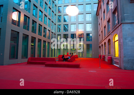 San Gallo, St. Gall, town lounge, Svizzera, Europa, Canton, paese, città, crepuscolo, illuminazione, illuminazione, opera, arte, abilità, pipi Foto Stock