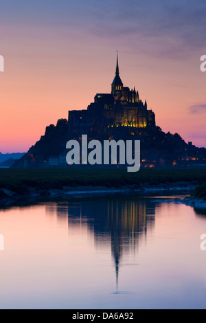 San Michel's mount, Mont Saint-Michel, mont st. Michel, Francia, Europa, Normandia, dipartimento alcuni, UNESCO, mondiale culturale herit Foto Stock