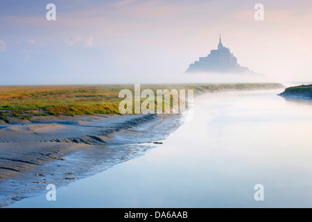 San Michel's mount, Mont Saint-Michel, mont st. Michel, Francia, Europa, Normandia, dipartimento alcuni, UNESCO, mondiale culturale herit Foto Stock