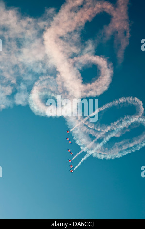 Llandudno Air show RAF Falchi paracadute team display Foto Stock