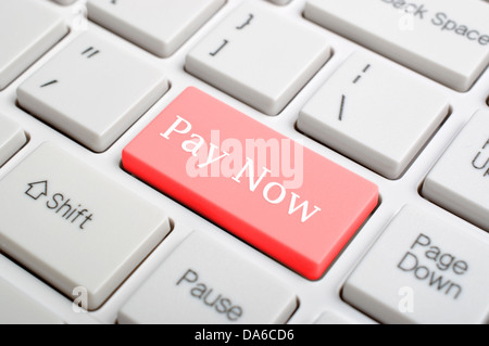 Paga ora sulla tastiera Foto Stock