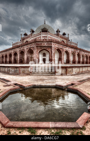 La Tomba di Humayun. Delhi, India. Immagine hdr Foto Stock