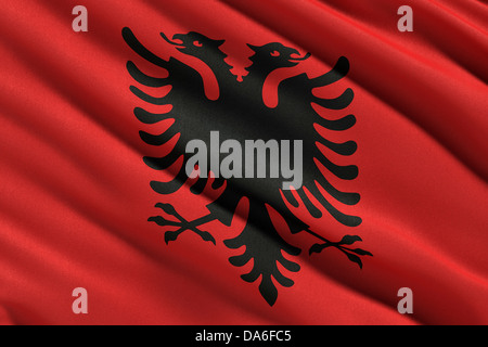 Bandiera dell'Albania Foto Stock