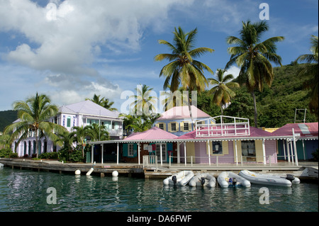 , BVI Isole Vergini Britanniche, Isole Vergini Britanniche Isole Vergini porto, porto, isola, isola di Tortola, Caraibi, Marina, così Foto Stock