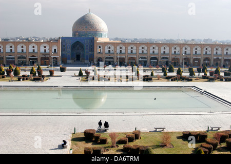 Vista aerea del Imam Square e lo Sceicco Lotfollah moschea, Esfahan, Iran centrale Foto Stock