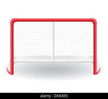 Gates goalie per il gioco di hockey illustrazione isolati su sfondo bianco Foto Stock