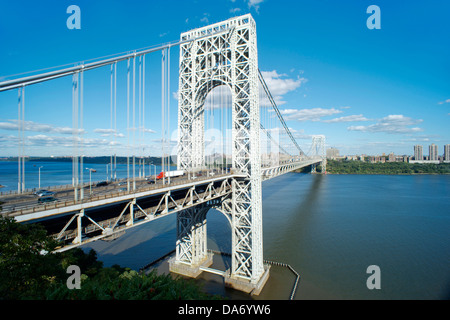 GEORGE WASHINGTON BRIDGE (©Cass Gilbert 1931) sul fiume Hudson MANHATTAN NEW YORK CITY USA Foto Stock