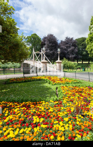 Victoria passerella attraversa il fiume Wye a Hereford, Herefordshire, England, Regno Unito Foto Stock