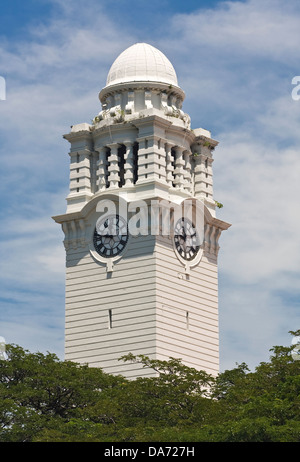 Asia,Singapore,Singapore città,quartiere civico ,il Victoria Theatre e la sala concerti, Torre dell'orologio Foto Stock