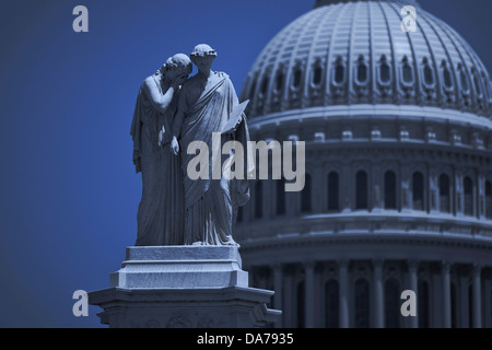 Statua di dolore e la storia del monumento di pace presso il Campidoglio US terreni edificabili - Washington DC, Stati Uniti d'America Foto Stock