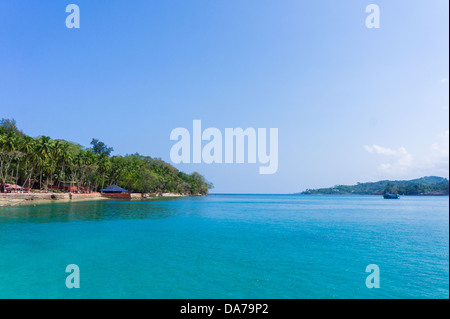 Seascape di Ross Island, Port Blair, Andaman e Nicobar, India Foto Stock