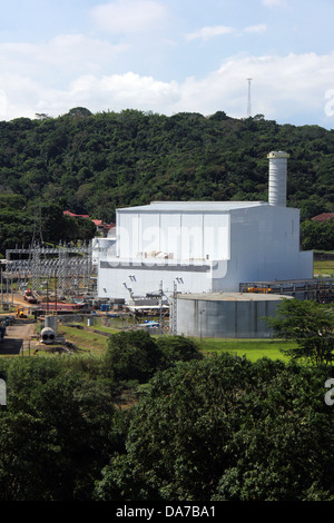 Panama Canal Authority azionato power plant a Miraflores. Foto Stock