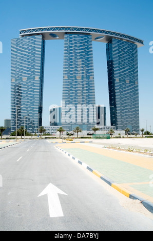 Costruzione in corso di ultimazione del Gate Towers su Al Reem Island in Abu Dhabi Emirati Arabi Uniti Foto Stock