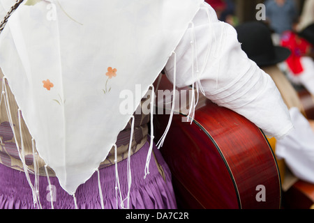 I musicisti folk sulla Giornata delle Canarie Foto Stock