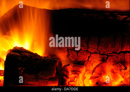Chiudere l immagine del fuoco aperto fiamme Foto Stock