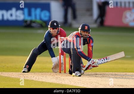 Canterbury, Regno Unito. 5 Luglio, 2013. Owais Shah (Essex). Kent V Essex. Amici vita T20. La massa di Spitfire. St Lawrence. Canterbury. Kent. Credito: Sport In immagini/Alamy Live News Foto Stock