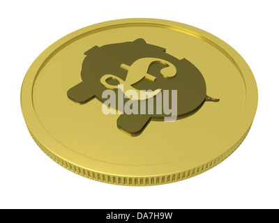 Pound Piggy moneta mostra la Gran Bretagna valuta ed economia Foto Stock