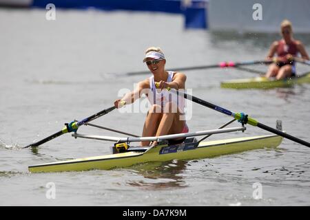 Henley-on-Thames, Oxfordshire, Regno Unito. 06 Luglio, 2013. Thornley in azione durante le semifinali giorno del Royal Henley Regatta. Credito: Azione Sport Plus/Alamy Live News Foto Stock