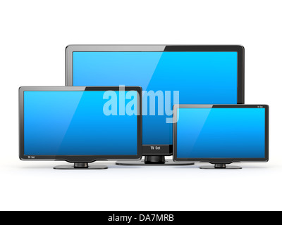 TV ad alta definizione. Diverse dimensioni di schermo. 3d Foto Stock