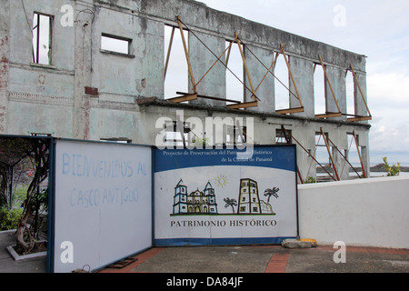 Casco Antiguo di Panama City, Panama. Vecchio Club Union building. Foto Stock