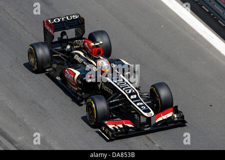 Nuerburg, Germania. 07 Luglio, 2013. Motorsports: FIA Formula One World Championship 2013, il Gran Premio di Germania, #8 Romain Grosjean (FRA, Team Lotus F1), il credito: dpa picture alliance/Alamy Live News Foto Stock