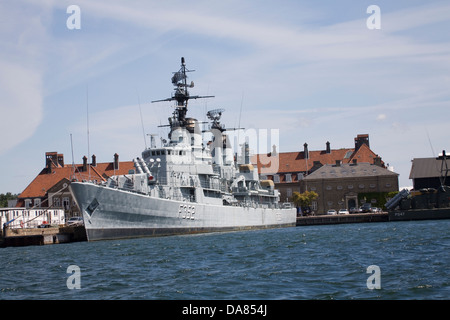 Copenhagen DANIMARCA UE HDMS Peder Skram F352 di classe fregata nella Royal Navy danese ora parte della Royal Danish Museo navale Foto Stock