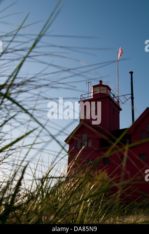 Il grande Faro rosso in Olanda, Michigan, Stati Uniti d'America Foto Stock