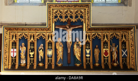 Altare d'oro arte dettagli dalla signora cappella di San Pietro e San Paolo, chiesa parrocchiale, Dorchester on Thames, Inghilterra, Regno Unito Foto Stock