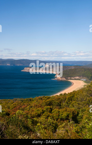 Killcare Beach e di Broken Bay da Marie Byles Bouddi Lookout National Park Central Coast del New South Wales (NSW) Australia Foto Stock