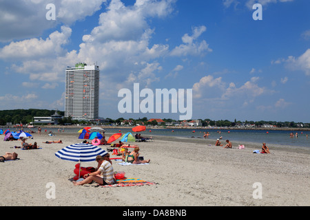 Spiaggia di Priwall, Travemuende, Schleswig-Holstein, Mar Baltico, Germania, Europa Foto Stock