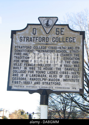 Collegio di Stratford Stratford College (1930-1974) e i suoi elementi costitutivi scuola preparatoria, Stratford Hall (1930-1964), mantenuta Foto Stock