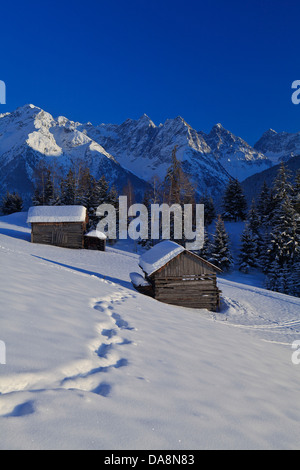 Austria, Europa Tyrol, Kaunertal, mountain Kauner, inverno, la neve, Stadel due, montagne, Kauner, ridge, oetztal, Alpi Schweike Foto Stock