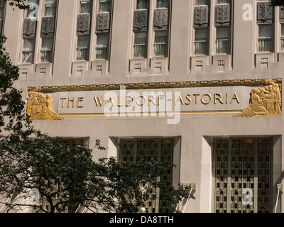 Waldorf-Astoria Hotel, NYC Foto Stock