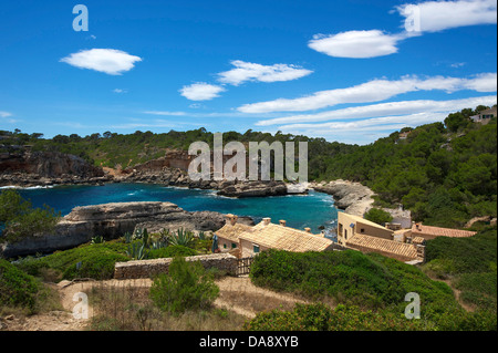 Isole Baleari, Maiorca, Mallorca, Spagna, Europa, esterno, Cala S'Amonia, Finca, Fincas, costa, seashore, coste, le spiagge, c Foto Stock