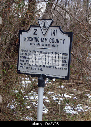 ROCKINGHAM COUNTY Area 876 miglia quadrate formata nel 1778 da Augusta e nominato per il marchese di Rockingham, statista britannico. John Sevier, del Tennessee, è nato in questa contea. In essa ha preso palce battaglie di Cross Keys e porto Repubblica, 1862. Conservazione e Sviluppo Commissione, 1934 Foto Stock