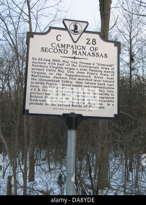 Campagna di seconda Manassas il 25 agosto 1862, il Mag. Gen. Thomas J. 'Stonewall' Jackson con metà dell'esercito confederato del Nord Foto Stock